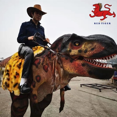 Parque temático Estribo realista Traje de dinossauro Passeio Alta interatividade com movimento / som