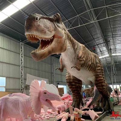 Bom preço Dinossauro animatrônico realista de 15m em tamanho real Jurassic Park T Rex Dinosaur on-line