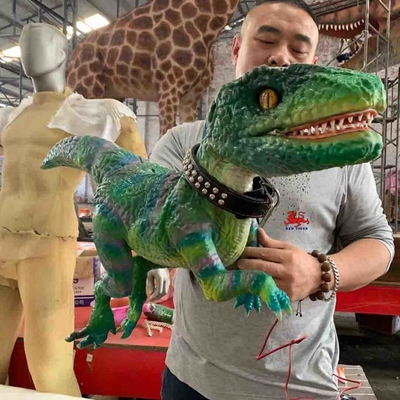Fantoche de dinossauro de museu / fantoche de dinossauro bebê realista com certificação RoHS