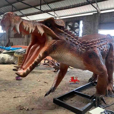 Bom preço Modelos realistas de dinossauros em tamanho real ao ar livre estátua de crocodilo equipamento para parque temático on-line