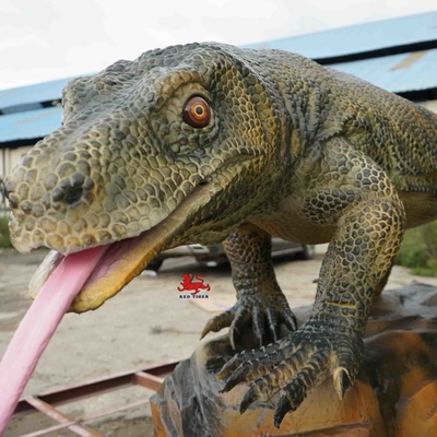 Animais animatrônicos realistas de 4 m à prova de neve Komodo Dragon Model