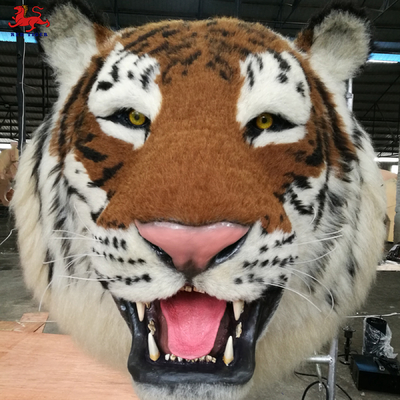 Cabeça de Tigre Realista Animatrônica Montada na Parede Tipo Artificial