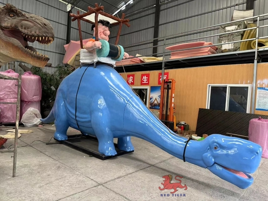 Fibra de vidro desenho animado Dinossauro Animatrônico Ride on Dinosaur