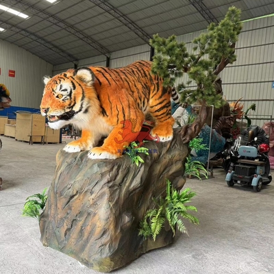 Parque temático realista Animatrónico de tamanho real Tigre personalizado