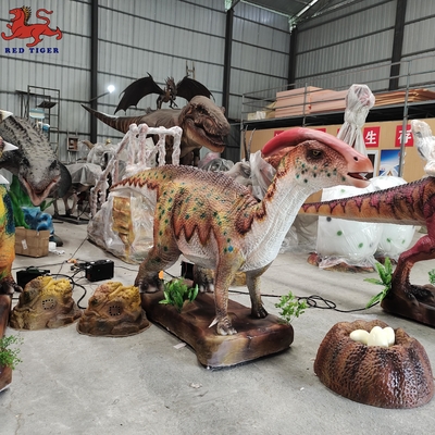 Realistic Animatronic Parasaurolophus Dinosaur Jurassic Amusement Park Dinosaur
