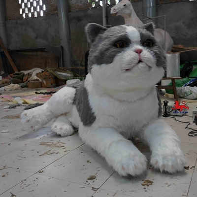 Gato animatrônico realista em tamanho real, gato adorável falante interativo