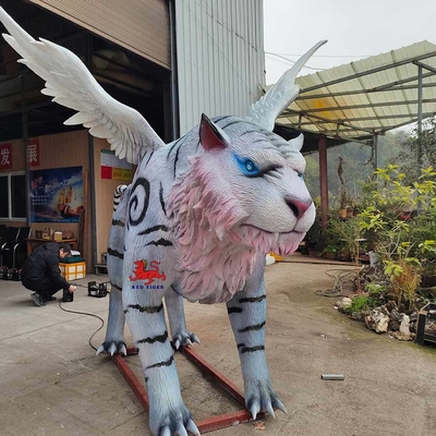 das criaturas mitológicas chinesas Animatronic realísticas dos animais da resistência do sol tigre branco